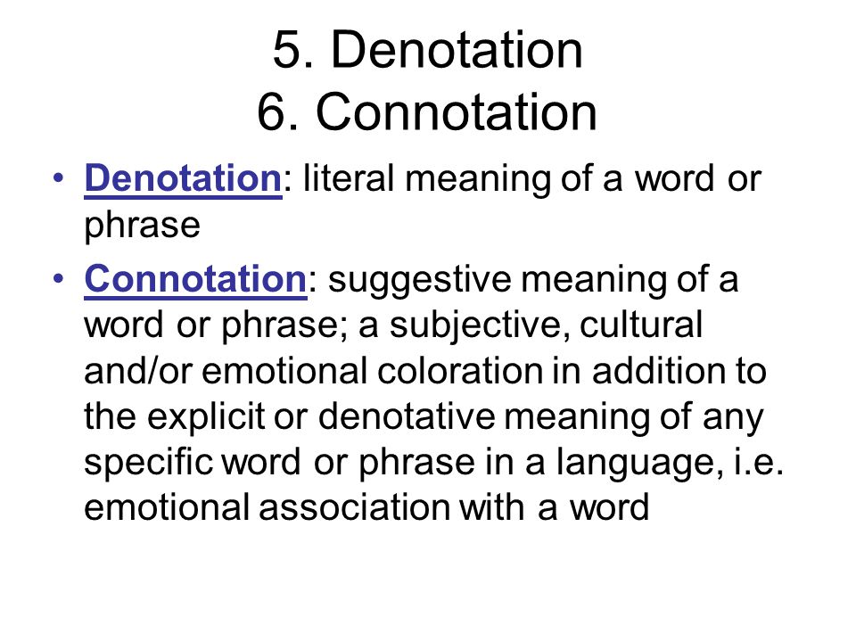 5. Denotation 6.