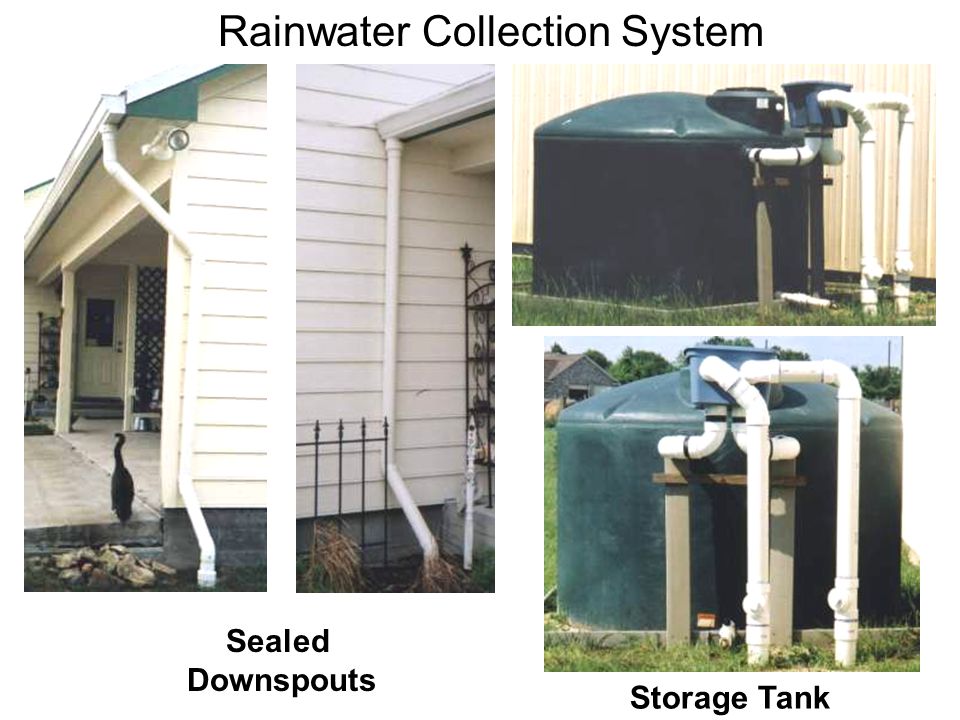 Sealed Downspouts Storage Tank Rainwater Collection System