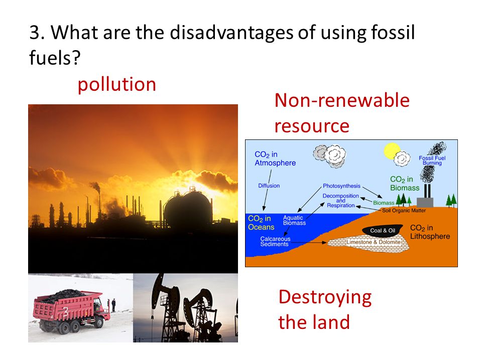 3. What are the disadvantages of using fossil fuels.