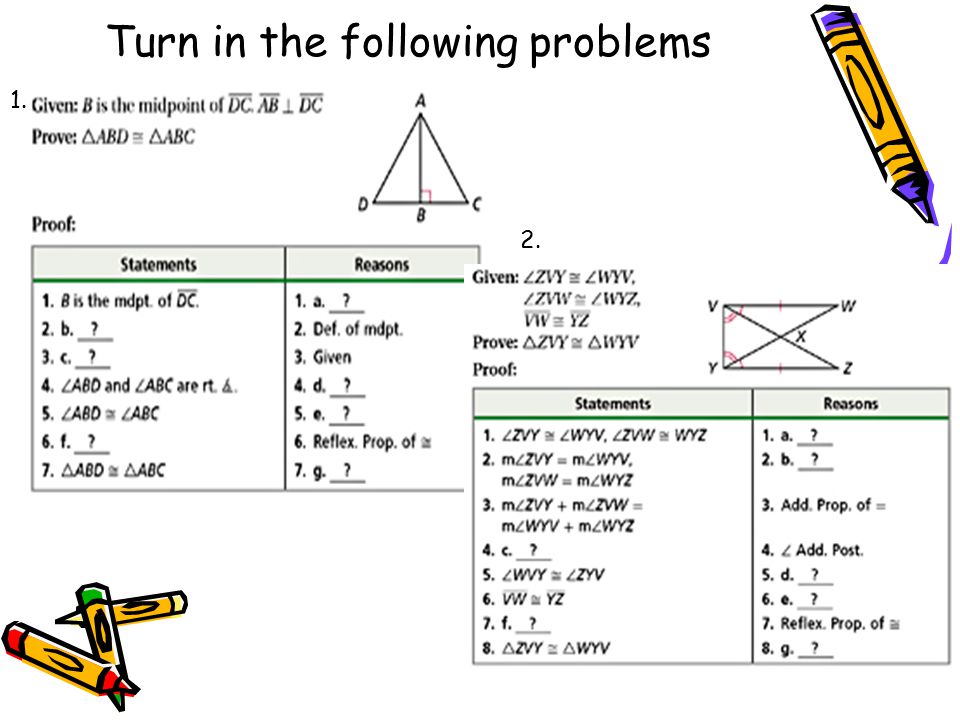 Turn in the following problems 1. 2.