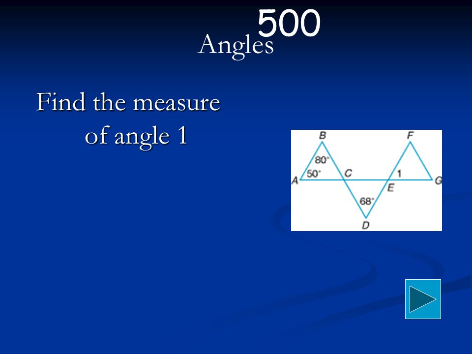 Angles Find the measure of angle 1 500