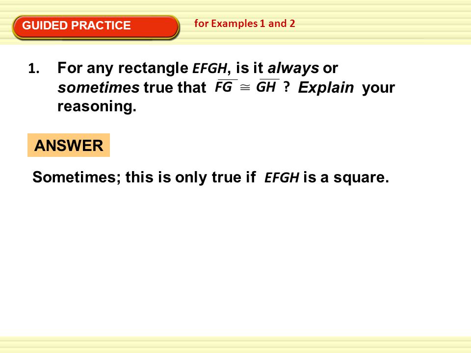 GUIDED PRACTICE for Examples 1 and 2 1.