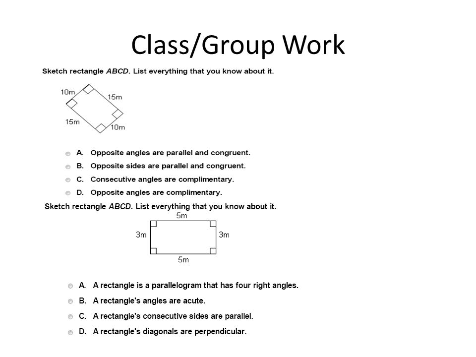Class/Group Work