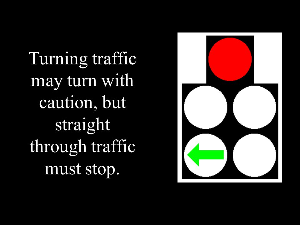 Turning traffic may turn with caution, but straight through traffic must stop.