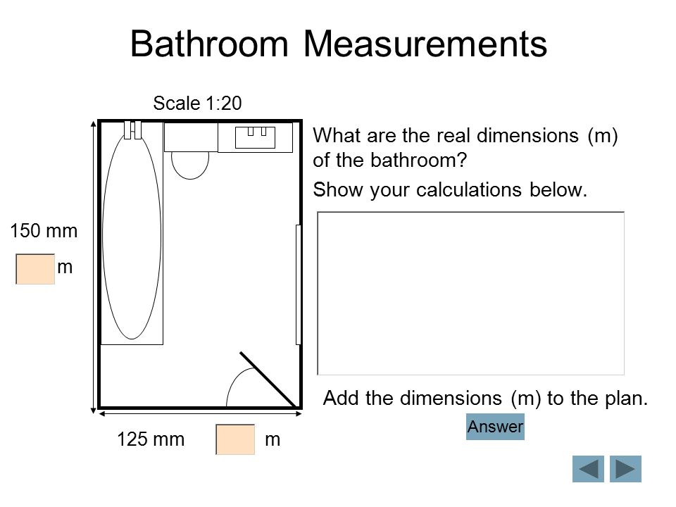 Bathroom Measurements What are the real dimensions (m) of the bathroom.