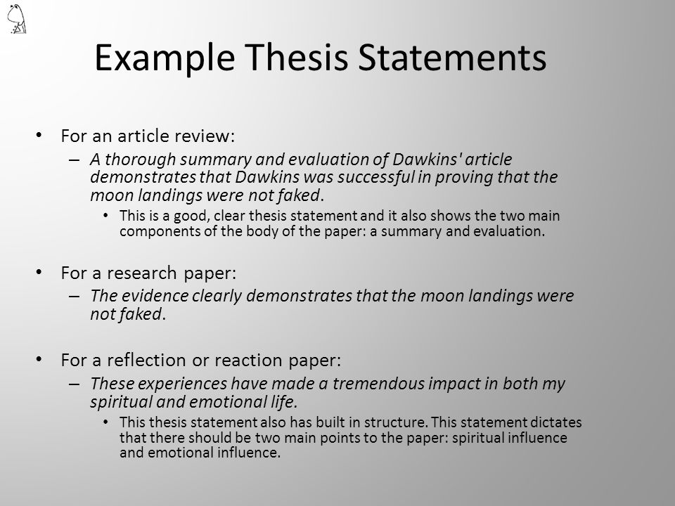 evaluating thesis statements