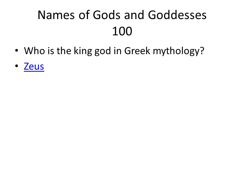 Greek Mythology Jeopardy By Nathan And Liam Names Of Gods And