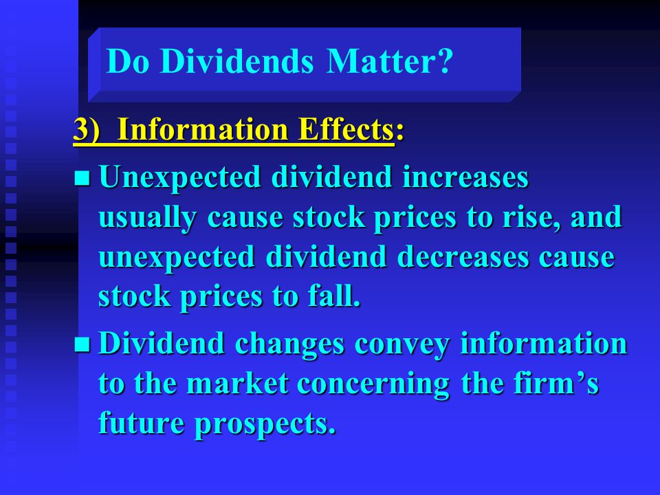 Do Dividends Matter.