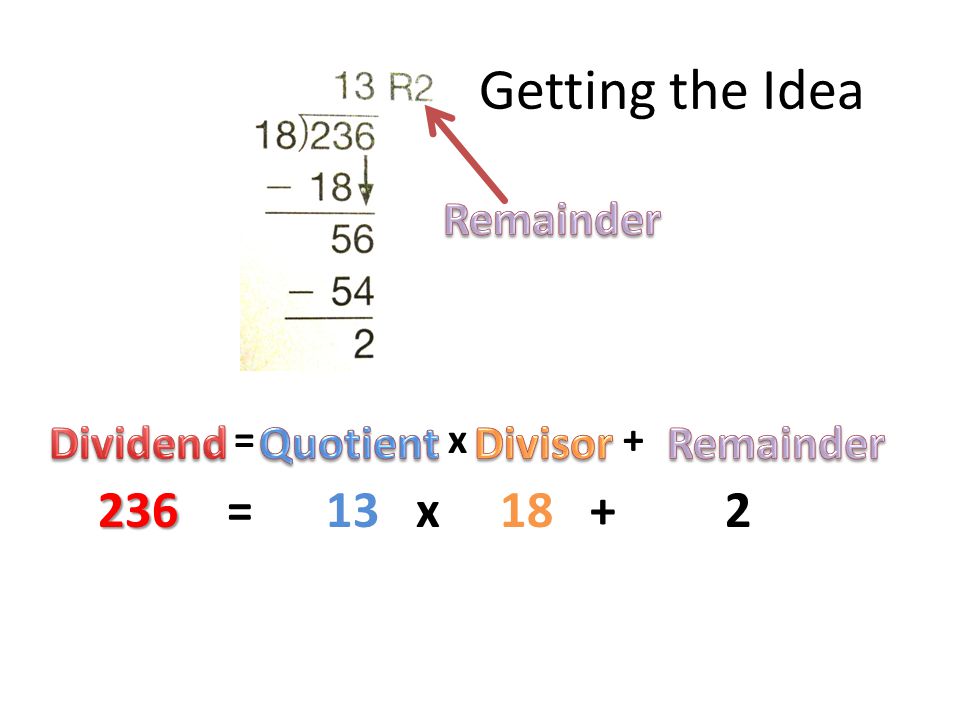 Getting the Idea = x = 13 x