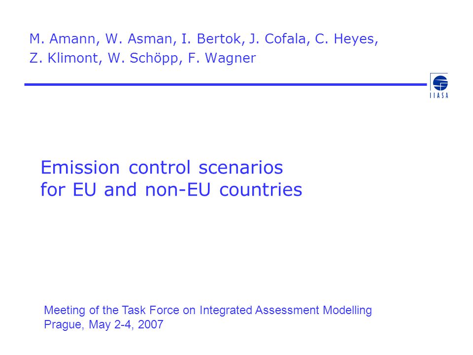 Emission control scenarios for EU and non-EU countries M.