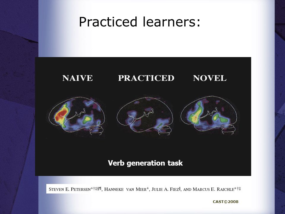 Practiced learners: IMAGE Verb generation task CAST©2008