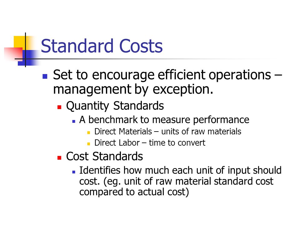 principles of managerial accounting chapter 10 standard management by exception