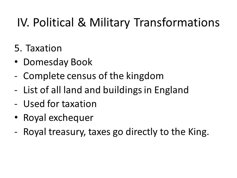 IV. Political & Military Transformations 5.