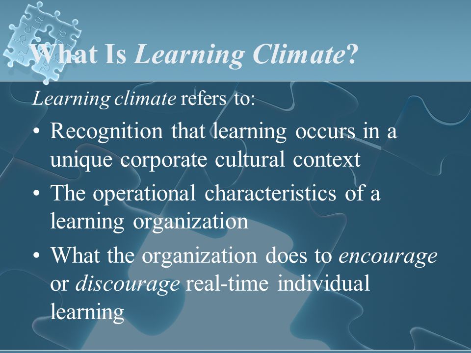 What Is Learning Climate.