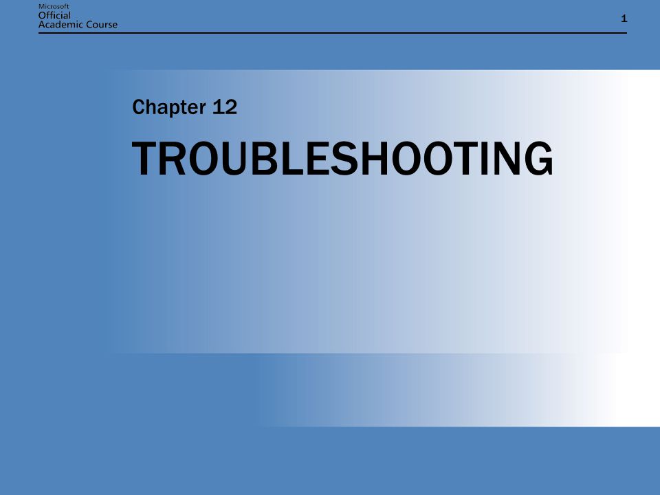11 TROUBLESHOOTING Chapter 12