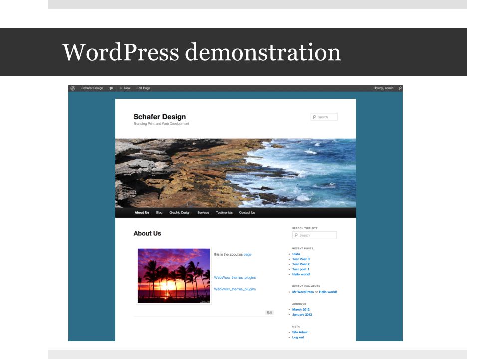 WordPress demonstration