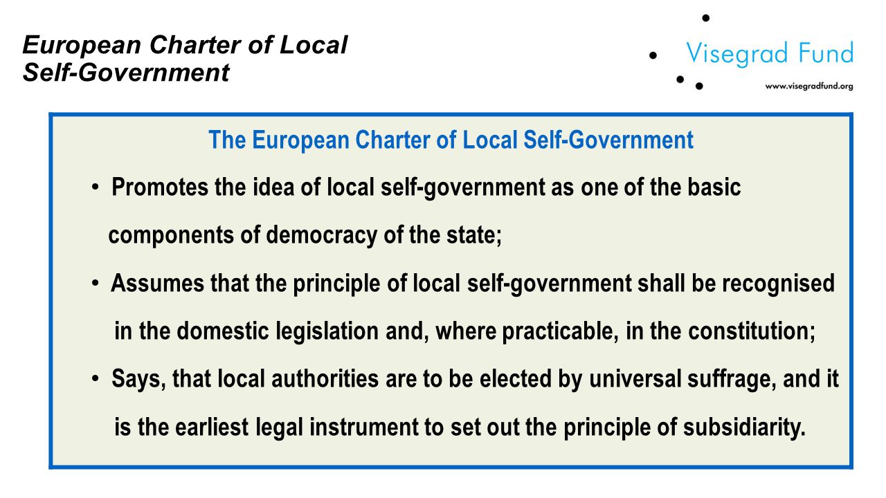 European Charter of Local Self-Government: Basic Principles 96 European Charter of Local Self-Government: Basic Principles 48