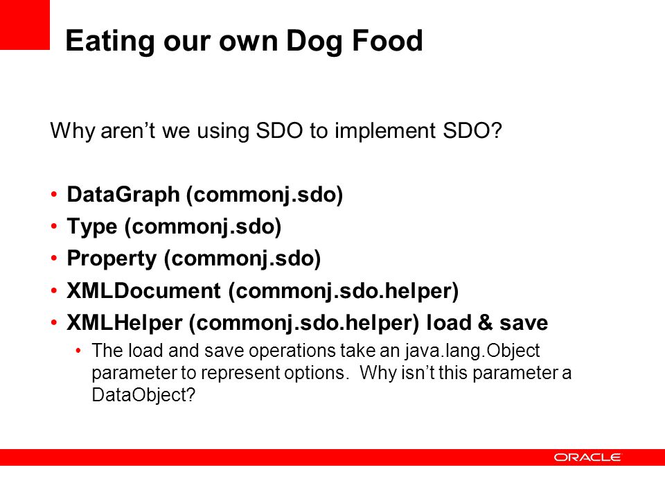 Eating our own Dog Food Why aren’t we using SDO to implement SDO.