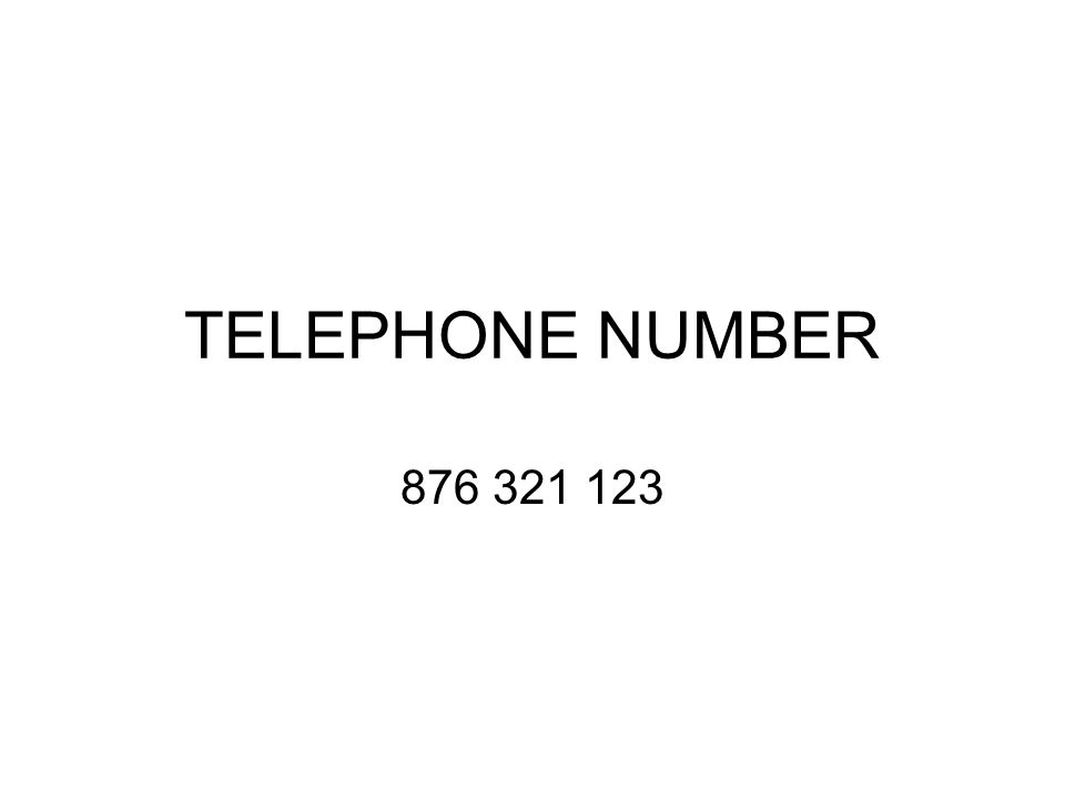 TELEPHONE NUMBER