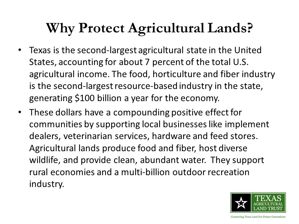 Why Protect Agricultural Lands.