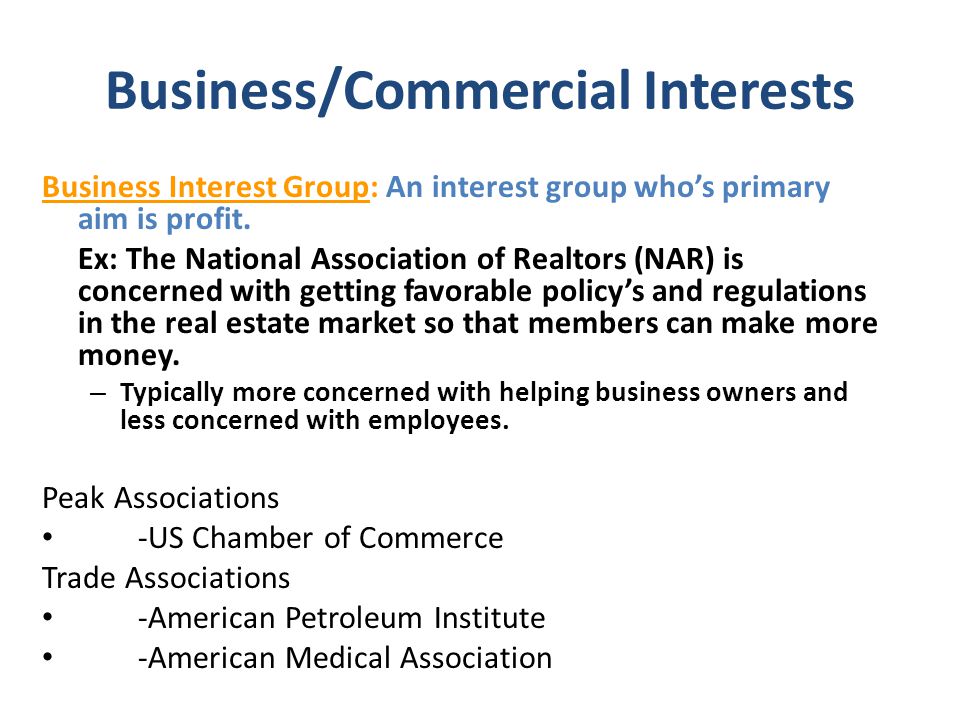pro business interest groups
