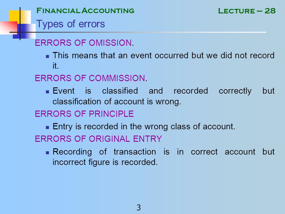 How To Correct Accounting Error