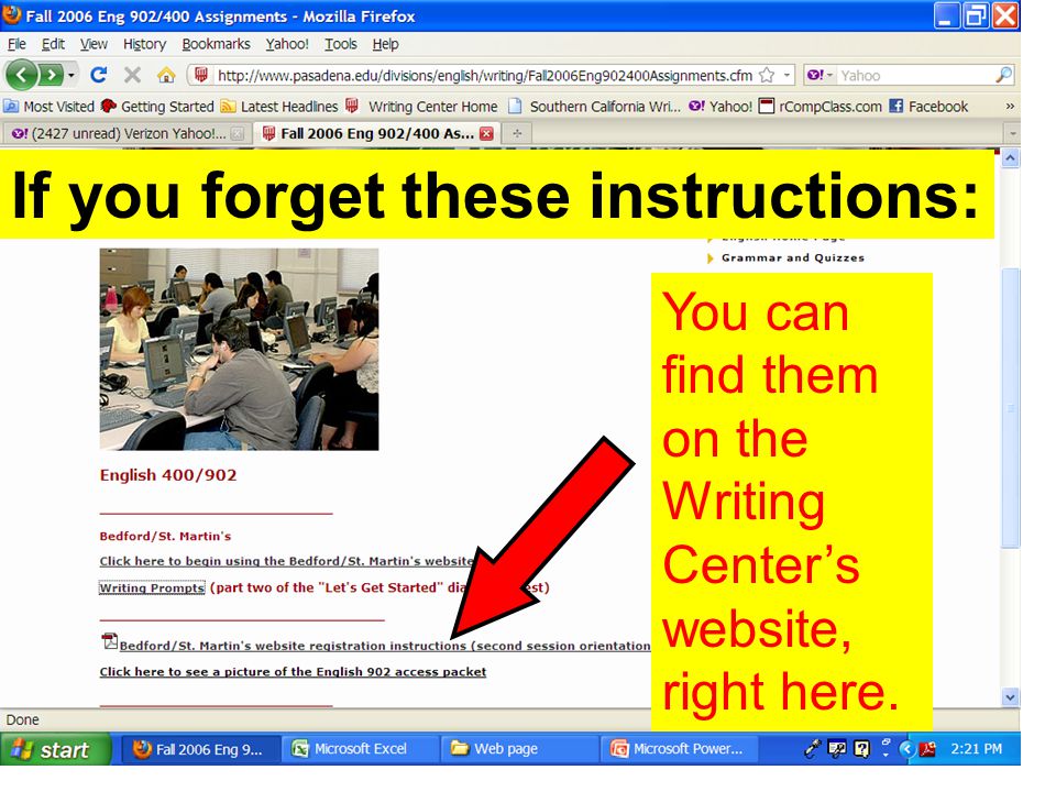 You can find them on the Writing Center’s website, right here. If you forget these instructions: