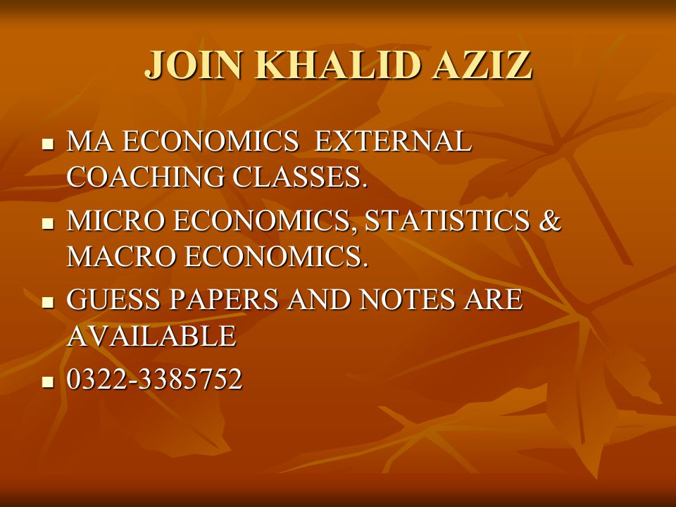 Bank Reconciliation Statement Join Khalid Aziz Ma Economics External Coaching Classes Ma Economics External Coaching Classes Micro Economics Statistics Ppt Download