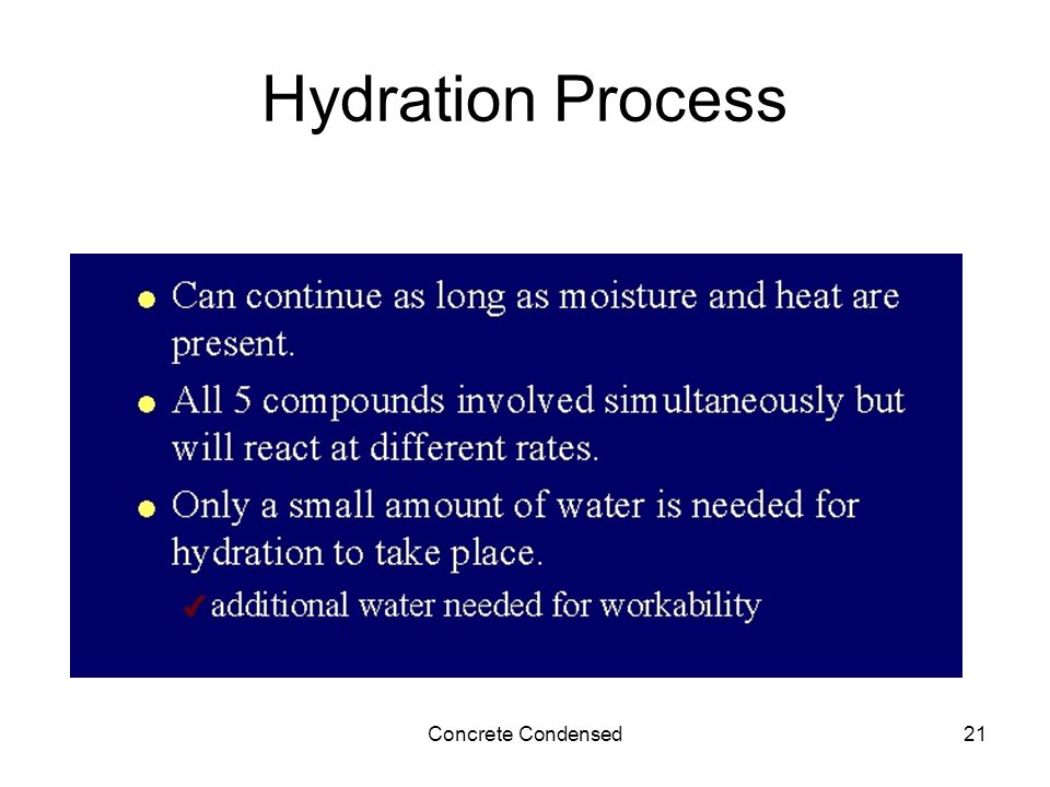 Concrete Condensed21 Hydration Process