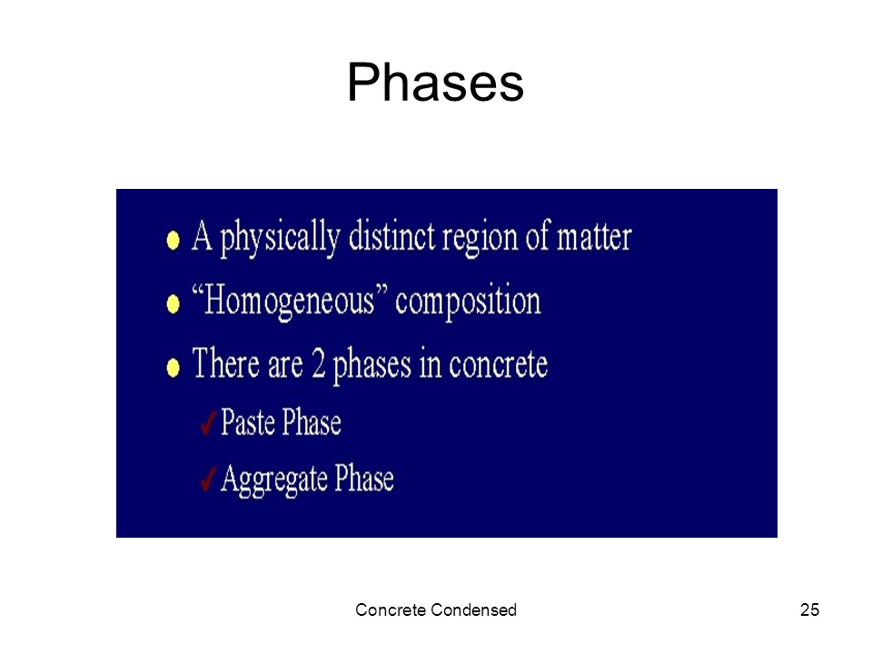 Concrete Condensed25 Phases