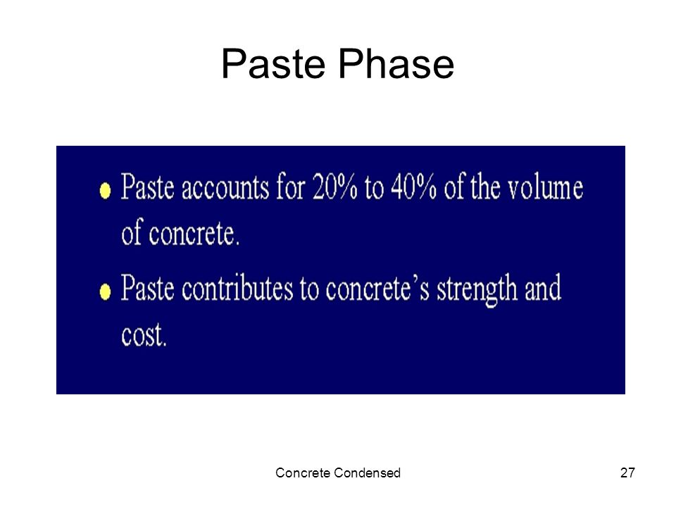 Concrete Condensed27 Paste Phase