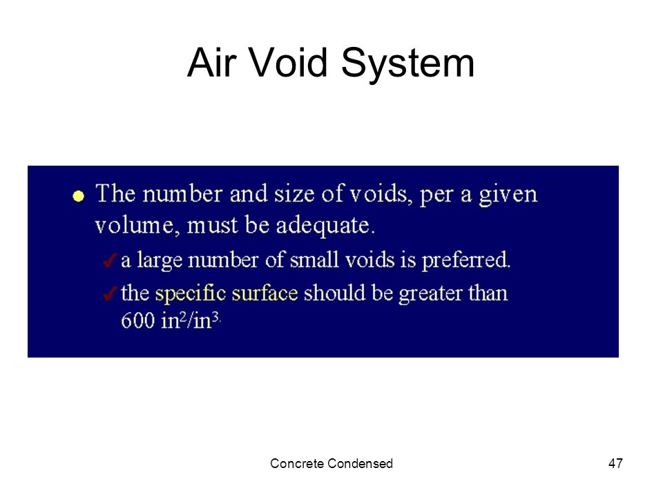 Concrete Condensed47 Air Void System