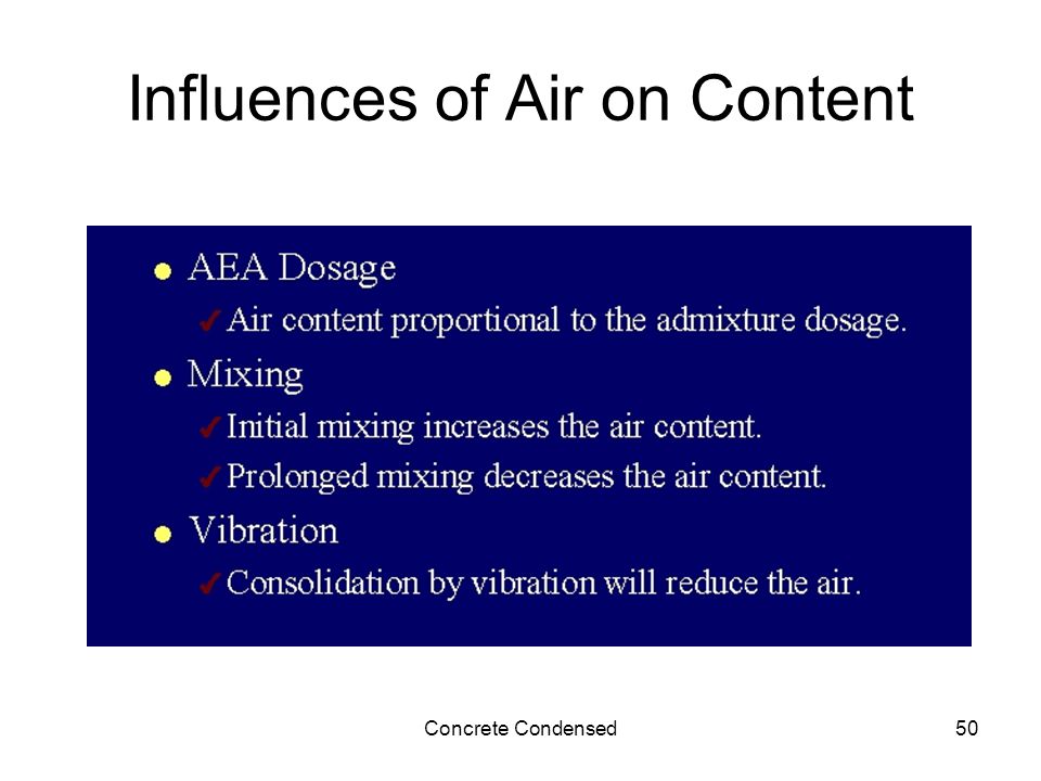Concrete Condensed50 Influences of Air on Content
