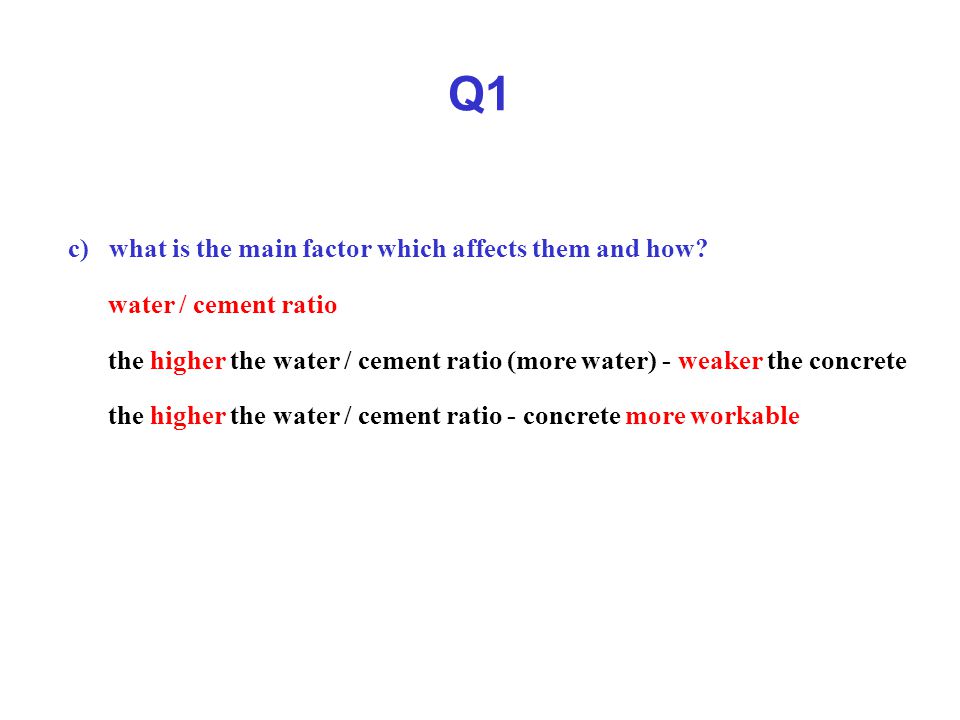 Q1 c) what is the main factor which affects them and how.