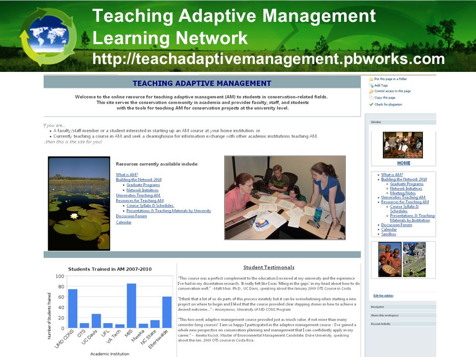Teaching Adaptive Management Learning Network