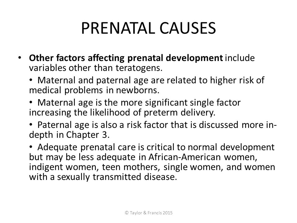 factors that can affect prenatal development