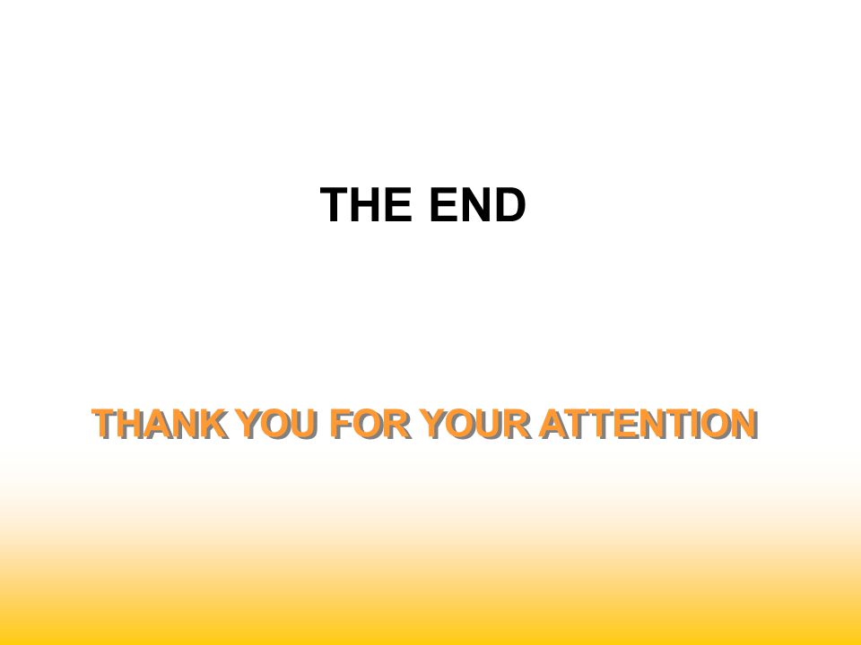 THANK YOU FOR YOUR ATTENTION THE END