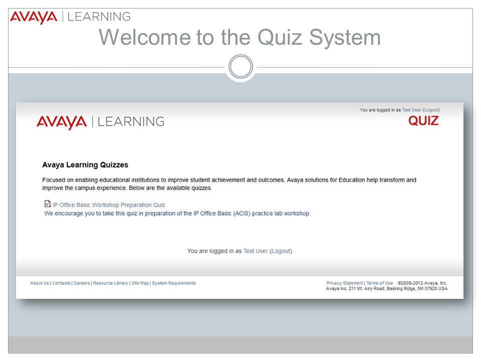 Welcome to the Quiz System