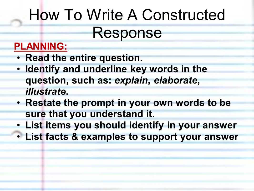 How to Answer Constructed Response or Short Answer Questions