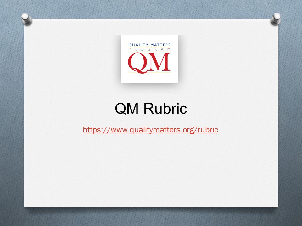 QM Rubric