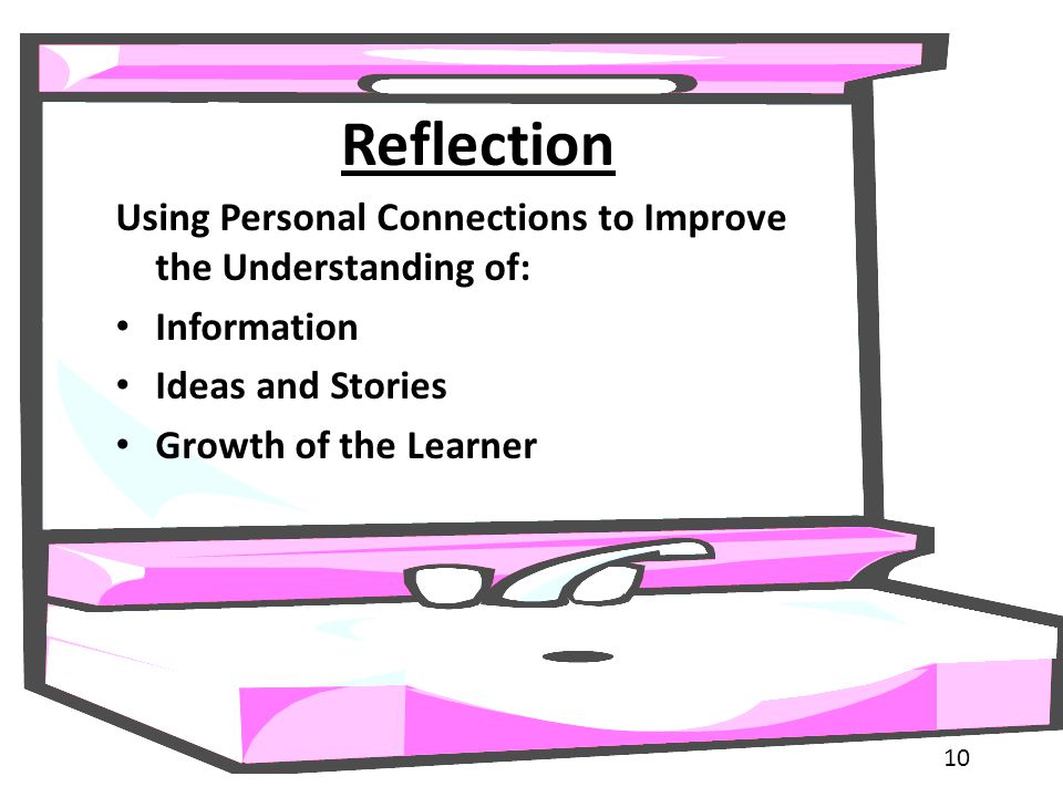 Reflection Using Personal Connections to Improve the Understanding of: Information Ideas and Stories Growth of the Learner 10