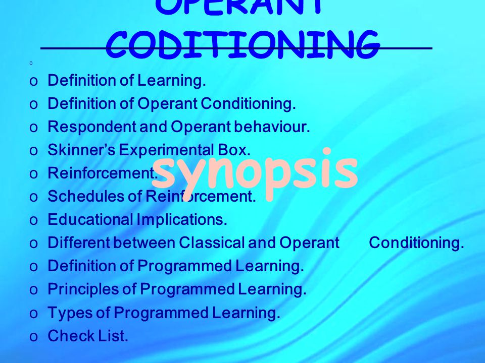 operant conditioning theory of learning