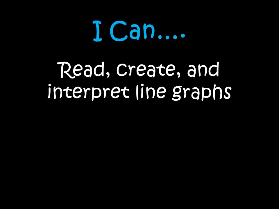 I Can…. Read, create, and interpret line graphs