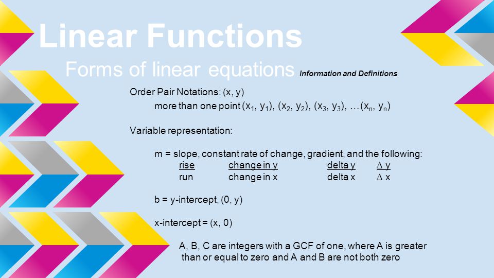 Standard Form Of A Linear Equation Definition