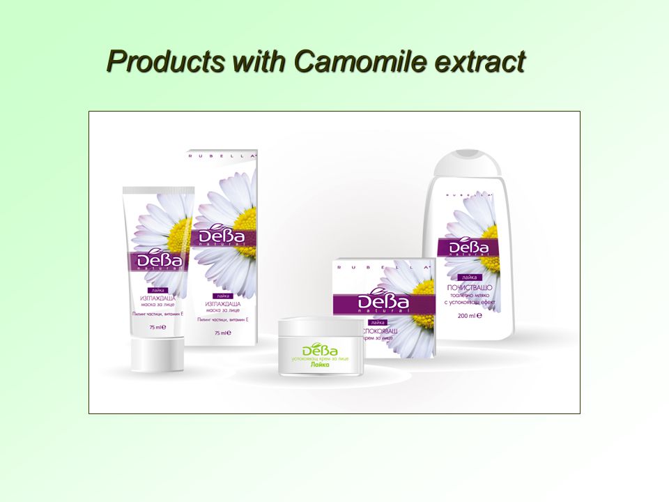Products with Camomile extract