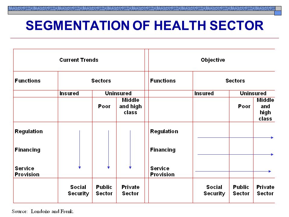 SEGMENTATION OF HEALTH SECTOR
