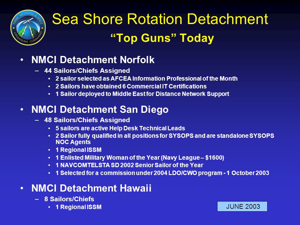 Nmci Operations Brief Presented By Rear Admiral J P Cryer
