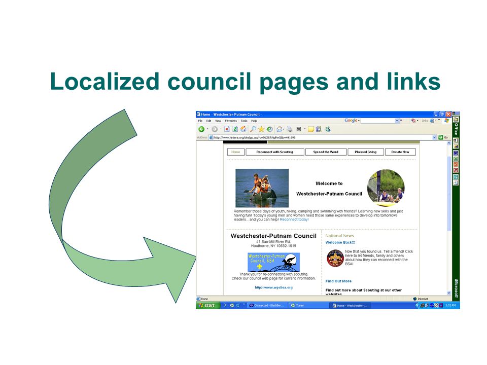 Localized council pages and links