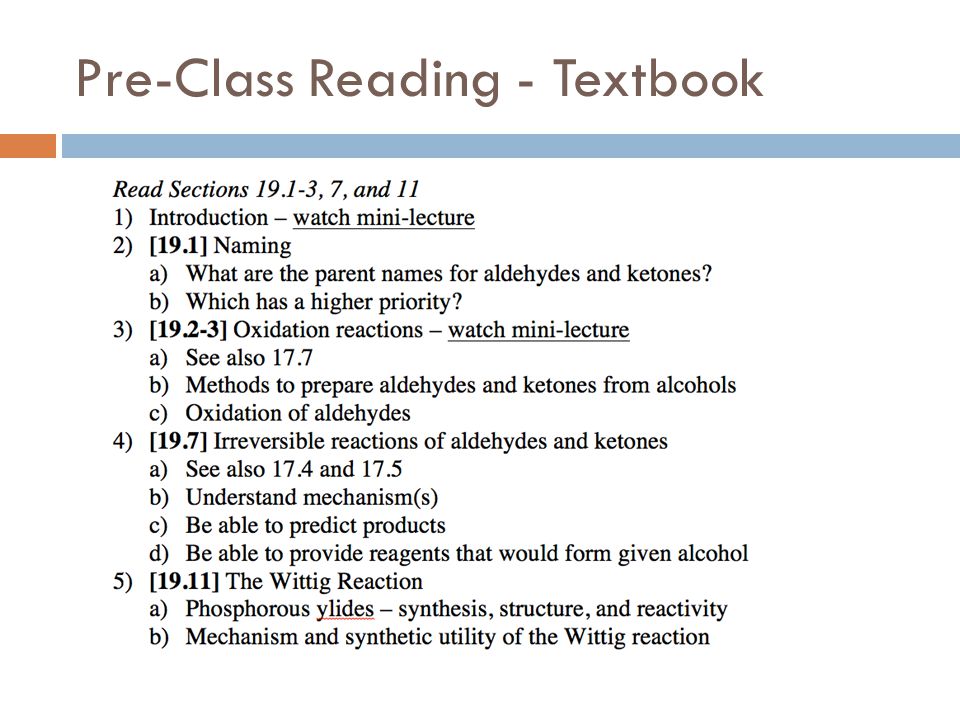 Pre-Class Reading - Textbook