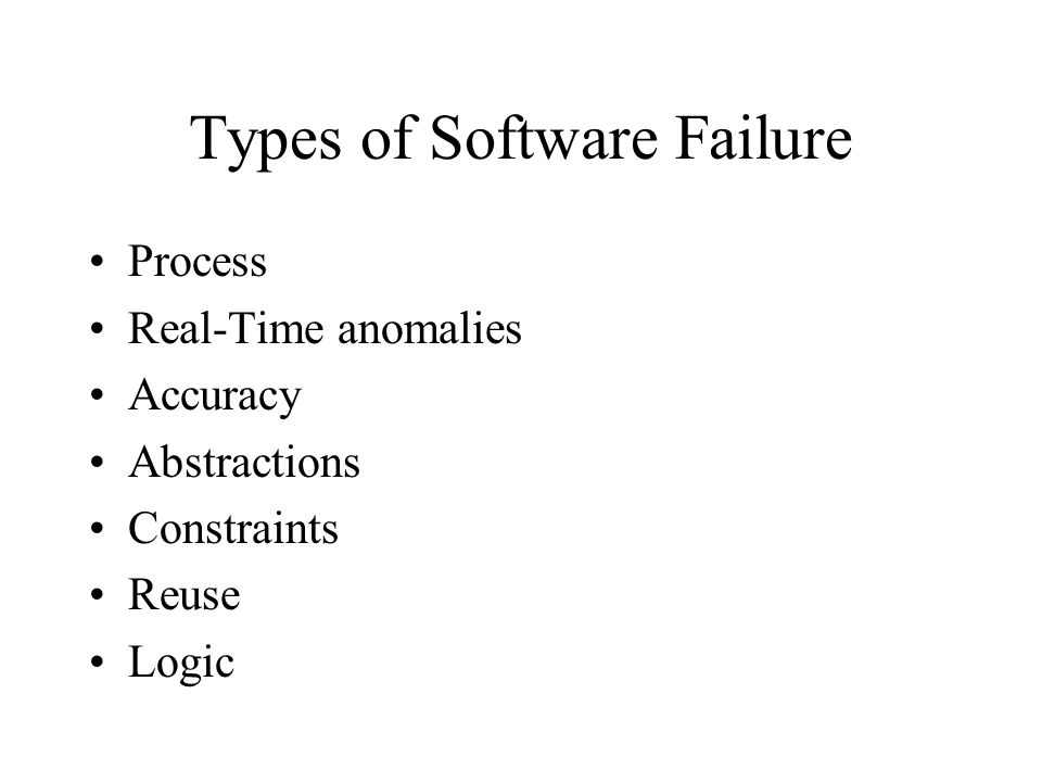 Infamous Software Failures CS A470 (don’t let these happen to you ...